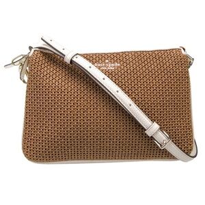 Kate Spade New York Jackson Straw Leather Triple Gusset Crossbody  10” x 7”